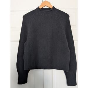 J. Crew Black Wool Blend Roll Neck Sweater